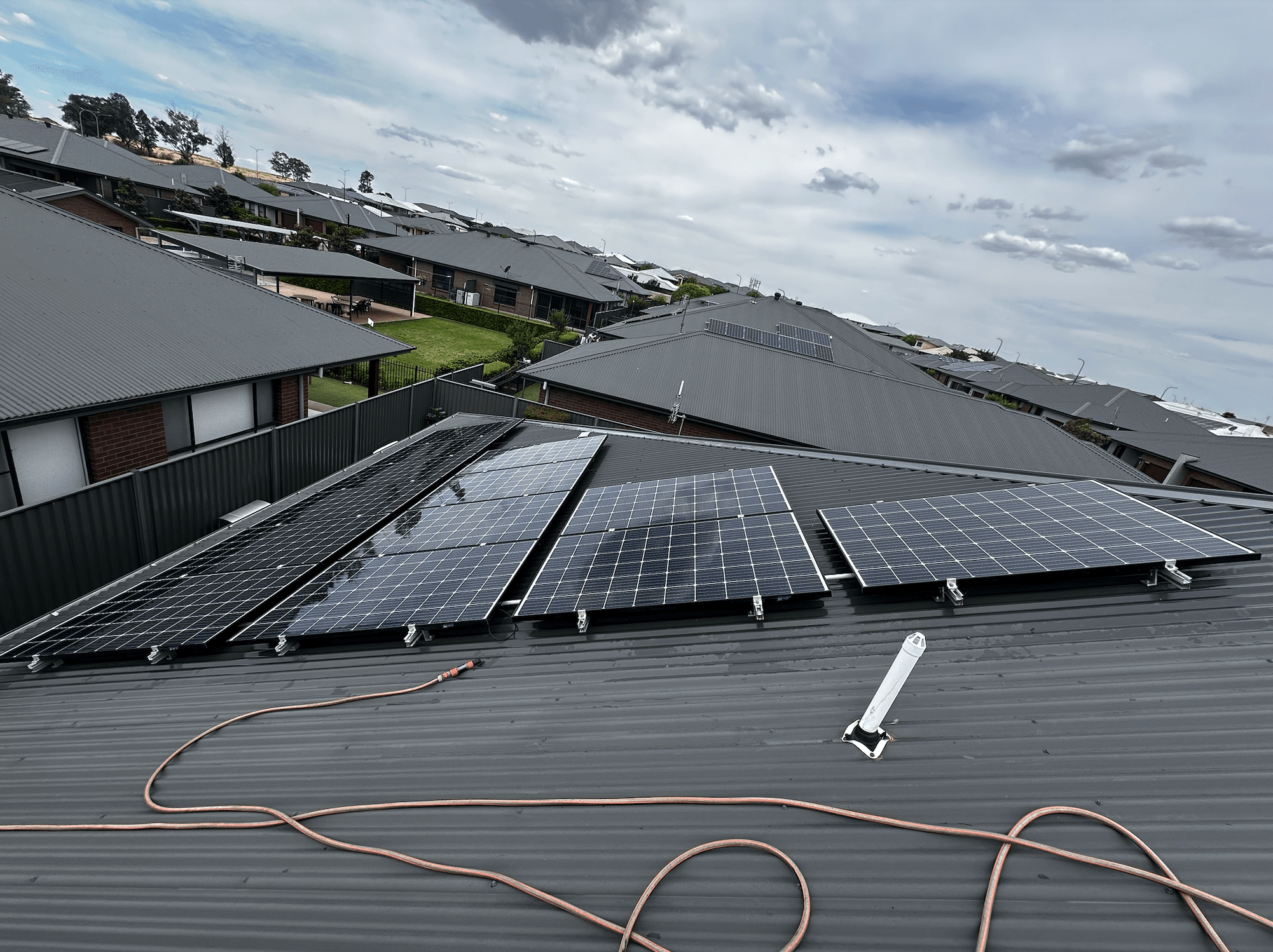 Recently cleaned solar panels.